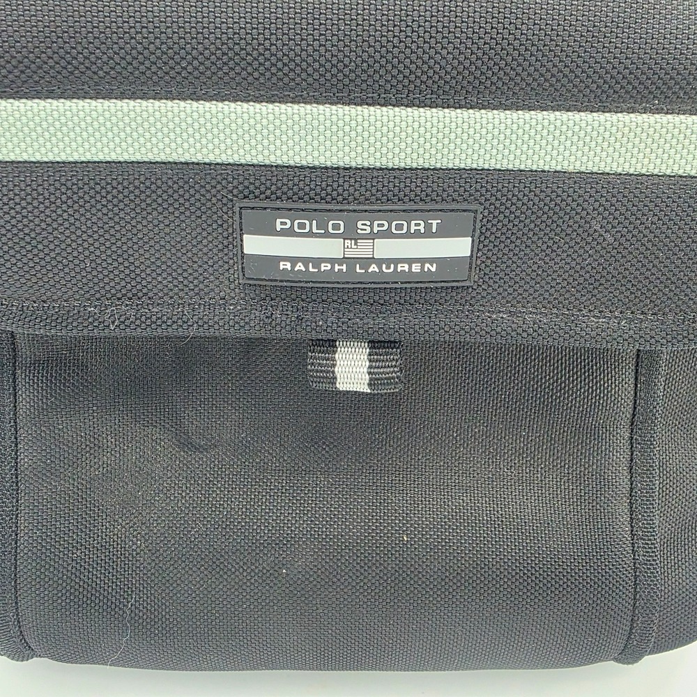 Ralph Lauren Polo Sport Roller Duffle Luggage‎ Bag Black Silver - Picture 2 of 16